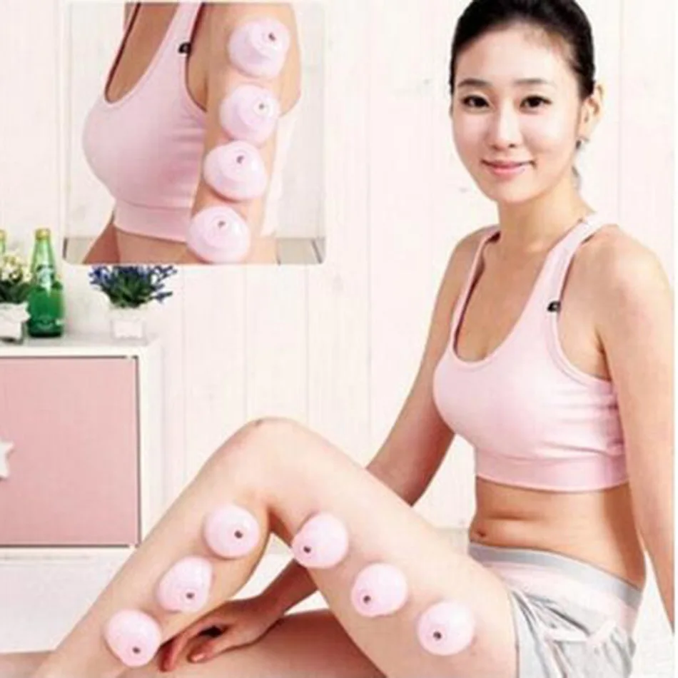 1pcs Large Family Body Helper Anti Cellulite Vacuum Silicone Cupping Cups fitness Tool Pink Color Fitness Accessories