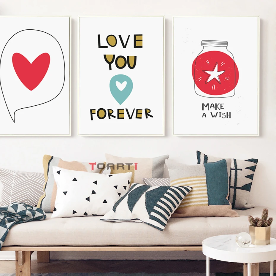 Sweet Love Phrase Posters&Prints Abstract Cartoon Canvas Painting Modern Wall Art For Living Room Home Decor Gift For Christmas (5)