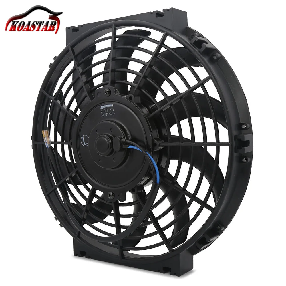 

10" Inch Engine Cooling Fan Universal 12V 80W Slim Pull Push Racing Electric 10 S-Blades