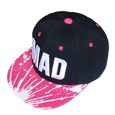 [Глава пчелы] Бейсбол Кепки Snapbacks Hat Casquette буквы MAD Gorras Дети плоские хип-хоп Кепки для для мальчиков и девочек - Цвет: pink child