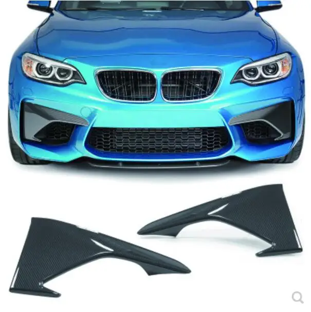 

2PCS Carbon Fiber Car Front Fog Lamp Light Lip Splitters Bumper Aprons Cup Wings Flaps For BMW F87 M2 2 Door 2016 2017 2018 2019