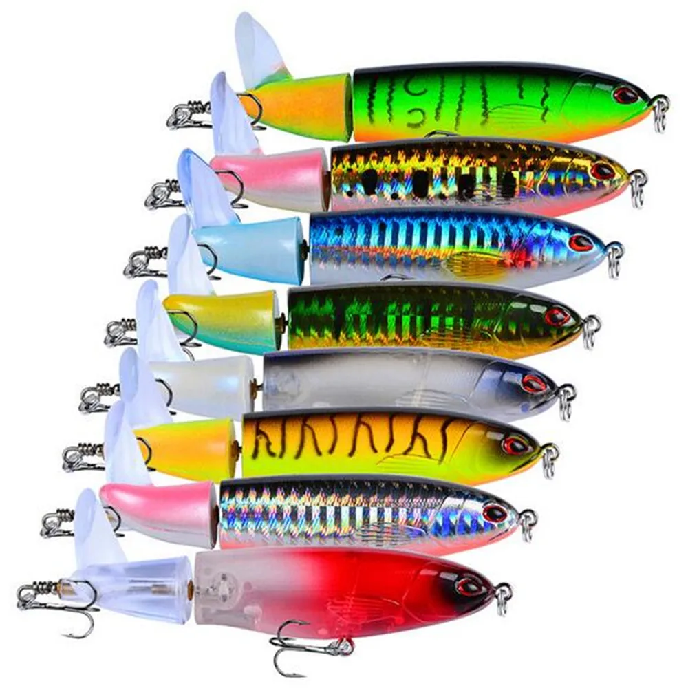 

2019 Hot 15G 11CM Fishing Lure Hard 3D Eyes Plastic Artificial Bait With Propeller Wobblers Crankbait Topwater Fish Bait