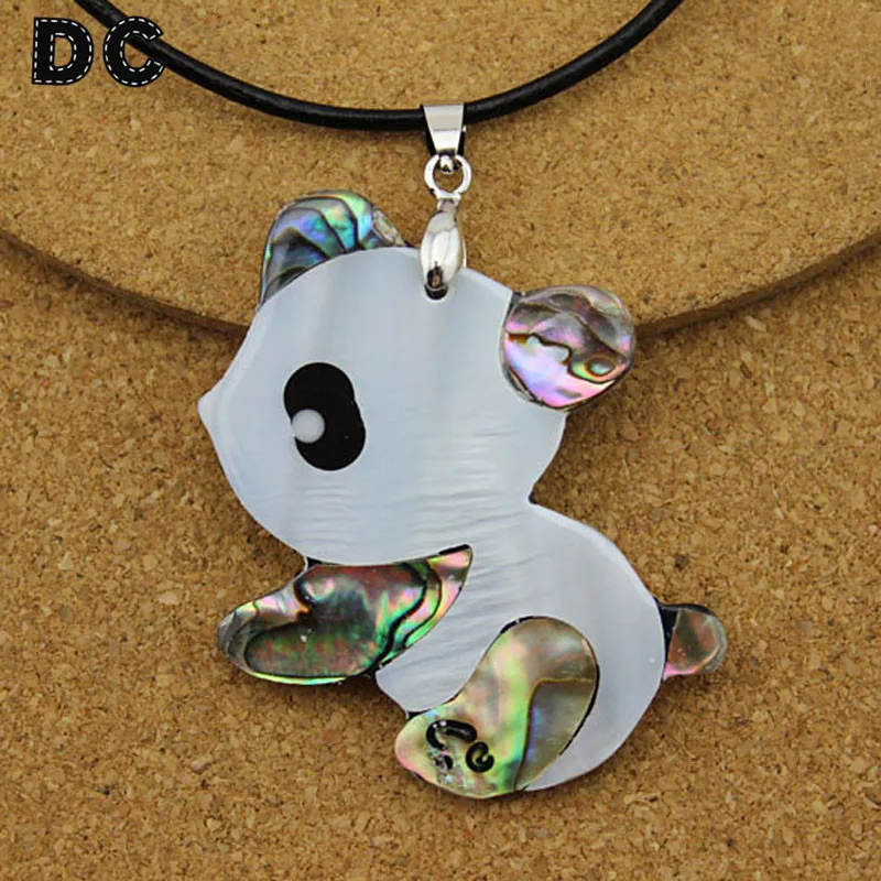 

DC 1 pcs/lot Cute Animal Panda Shell Pendants Charms 54*44*4mm fit DIY Necklace Key Jewelry Making Findings Component F1502