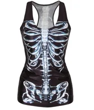 Gilet de sport squelette noir actif Harajuku, Promotion limitée, impression 3D, taille M 2XL 4XL, liquidation