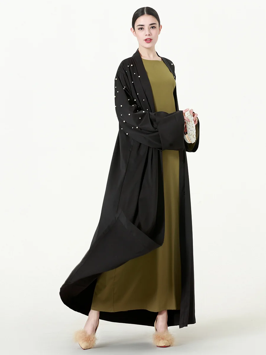 2019 женское мусульманское платье abaya кардиган женские вечерние платья с бисером