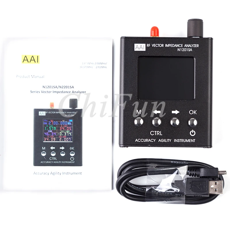 

English verison N1201SA UV RF GSM Antenna Analyzer Frequency Meter Tester 140MHz-2.7GHz resistance/impedance/SWR/s11