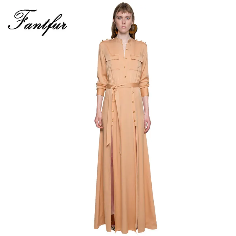 Self Portrait Runway Long Dress for Women New Stand Collar 
