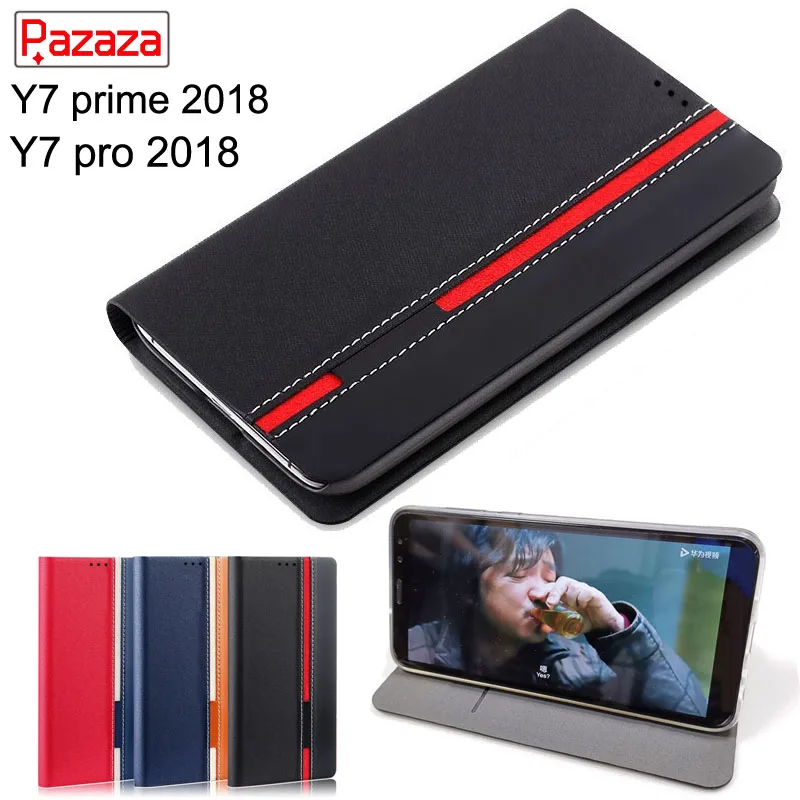 

huawei y7 prime 2018 Magnetic Leather Wallet Case Cover For huawei y7 pro 2018 Luxury Bags Card Holder Flip Phone Coque