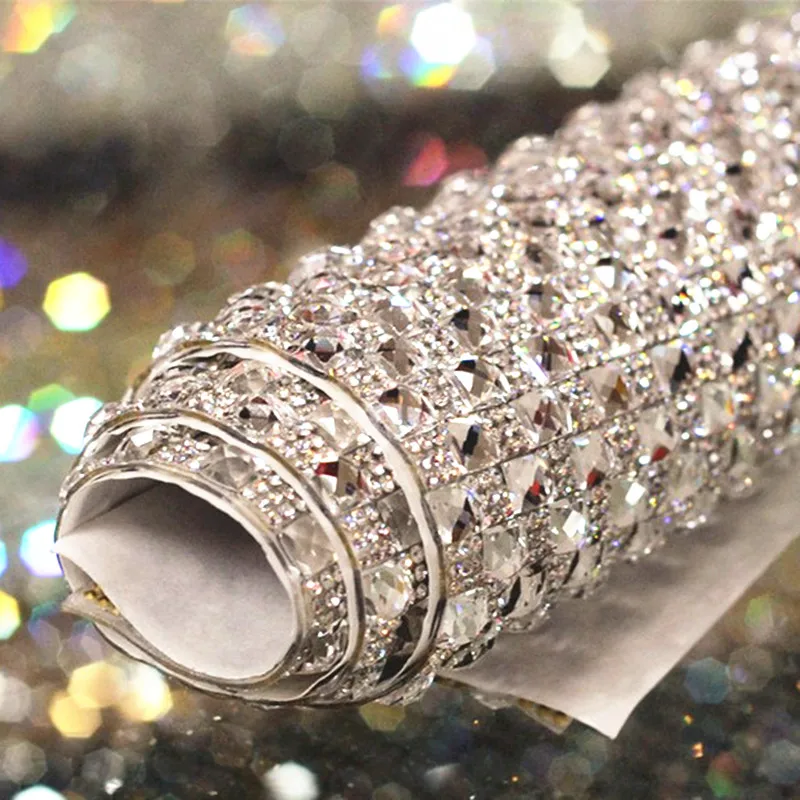 High Quality 24 40cm Sheet Rhinestone Trimming 2mm Clear Crystal