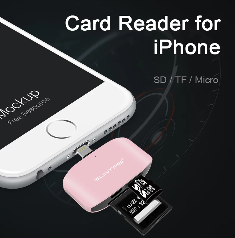 Suntrsi Micro SD Card Reader для iPhone 5/5S/6/6 7 plus/ipad Многофункциональный Smart картридер SD TF чтения карт памяти