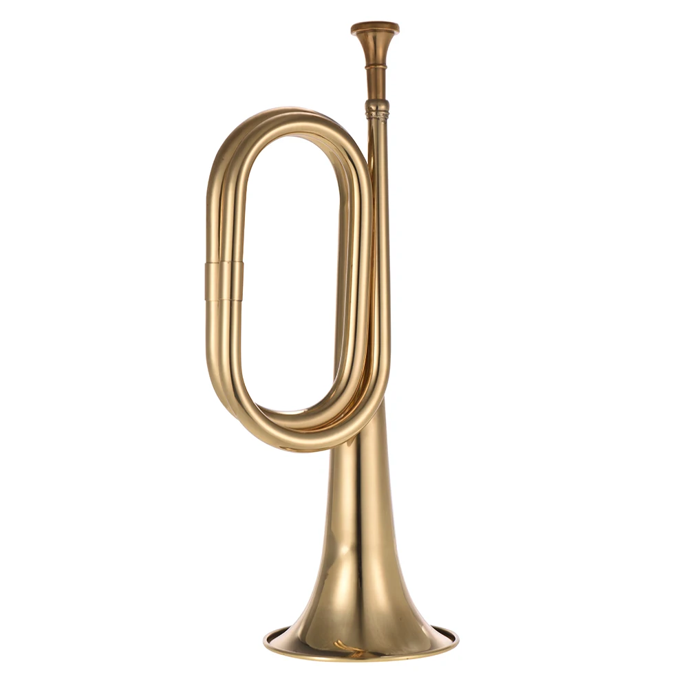Muslady B Flat Bugle Call Trumpet Brass Cavalry Horn With Mouthpiece Muslady B Flat Bugle Call Trumpet Brass Cavalry Horn With Mouthpiece