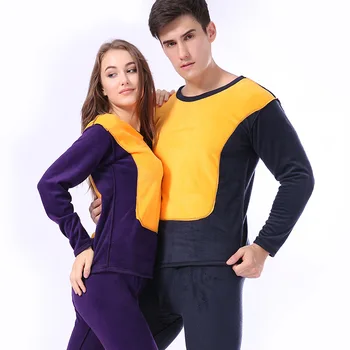 

Thermal Underwear Men Undershirt and Legging Gold fleece keep warm for the chest and back winter men clothes Women Long Johns