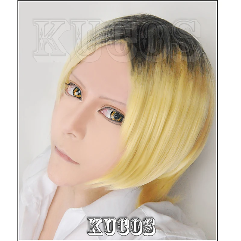 

Haikyuu!! Volleyball Kenma Kozume Kozumekenma Short Synthetic Middle Parting Styled Heat Resistant Cosplay Costume Wig+Wig Cap