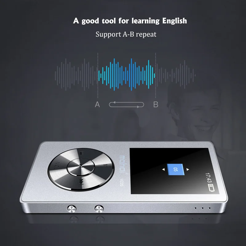 Mahdi M220 HIFI MP3 плеер алюминиевый Портативный цифровой аудио 8 Гб 1 экран Встроенный