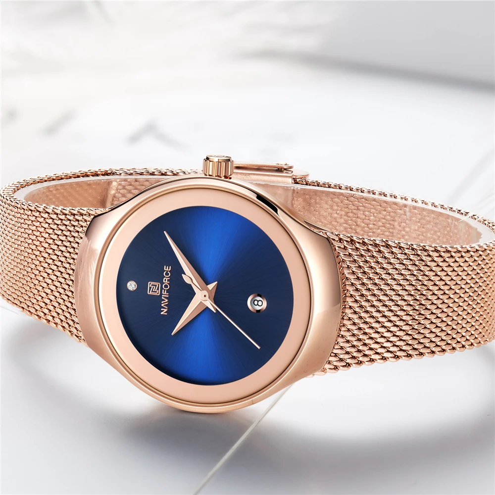 NAVIFORCE женские часы модные наручные роскошные браслет Relogio Feminino|Кварцевые часы| |
