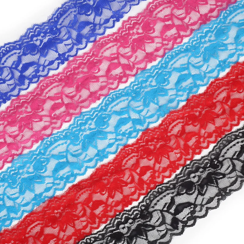 

5 yards 5.5cm Elastic Lace Trim Ribbon DIY Garment Accessories Sewing Kintted Lace Fabric For Wedding Decoration