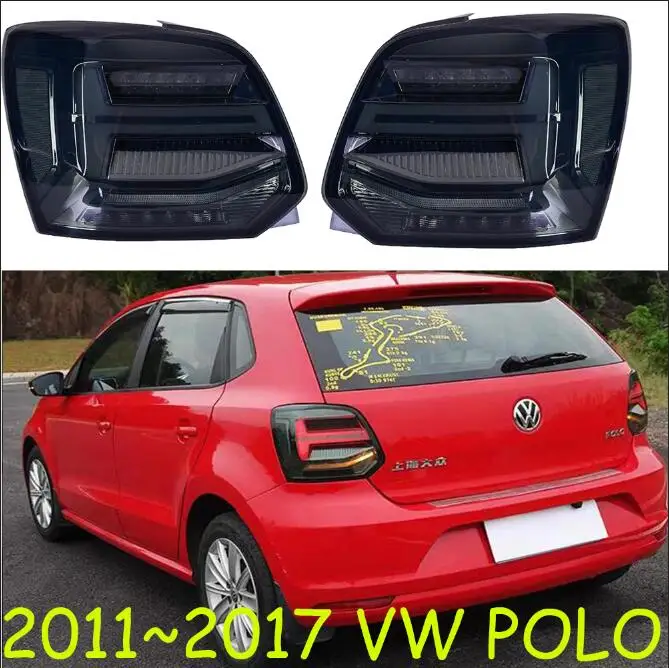 Автостайлинг polo задние фонари для 2011~ Polo задние фонари светодиодный задний фонарь задний багажная лампа drl+ тормоз+ обратный+ Динамический сигнал поворота - Цвет: smoke black