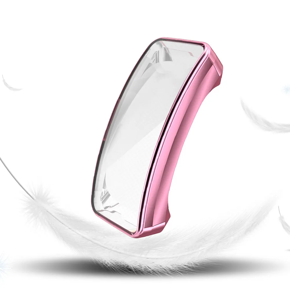 Rose Pink Чехол из ТПУ с покрытием, совместимый с Fitbit Inspire, чехол для часов, защитная крышка для экрана, Вэнь/женский чехол для часов - Цвет: Rose Pink