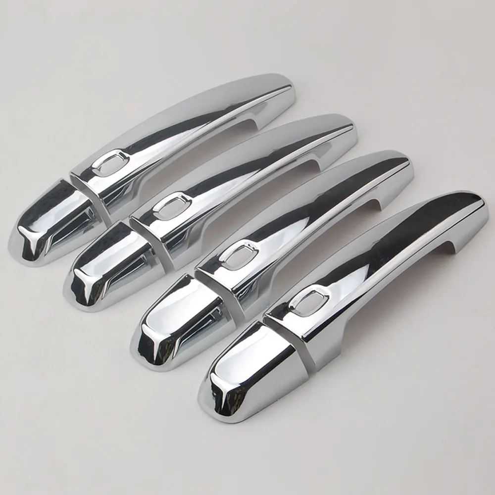 8pcs Car Chrome Door Handle Cover Trim with Smart Key Hole Fit for