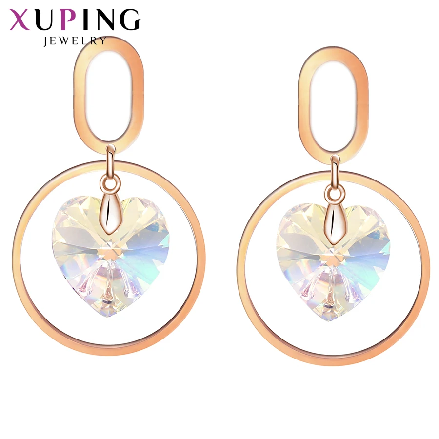 

Xuping Love Gift Unique Design Heart Earrings for Women Crystals from Swarovski Elegant Jewelry Party Gifts S150-20558