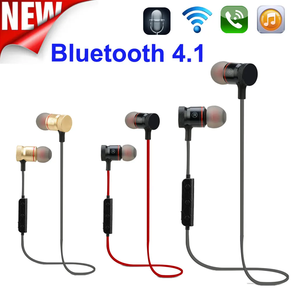 

New Music Portable Light Microphone Sports Bluetooth 4.1 Wireless Head-phones Stereo Sports Earbuds In-Ear Headsets Handsfree