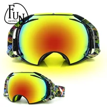 New brand professional ski goggles double lens anti-fog UV400 big ski glasses skiing snowboard men women snow goggles 160323cz05