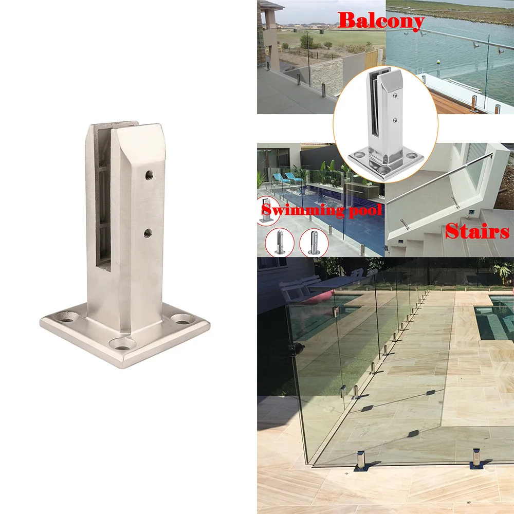 

Stainless Steel Clamp for Swimming Pool Glass High Quality Handrail Balustrade Fence Stair Practical Standing Swimming Pool Feet