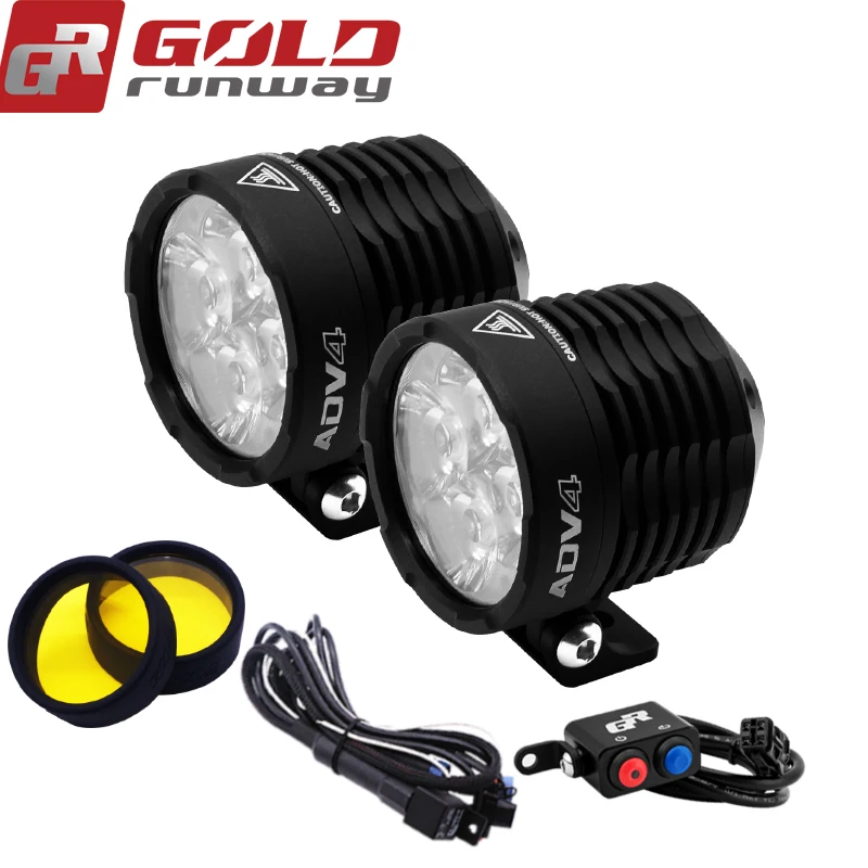 

GOLDRUNWAY 12V Led Motorcycle Headlight Bulbs Led 3800LMW Auxiliary Lamp Driving Car Fog Lamp Spot or flood Moto Ligh