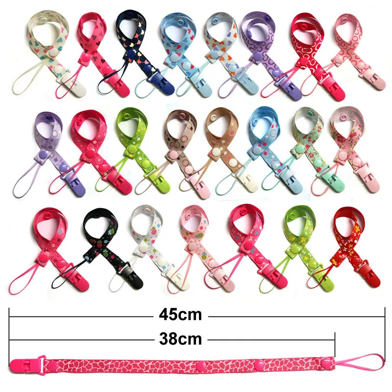 New Baby Pacifier Clip Chain Ribbon Holder Chupetas Soother Pacifier Clips Leash Strap Nipple Holder For Infant Feeding B0608-1