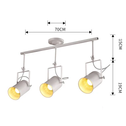 Современный светодиодный потолочный светильник COB, Железный белый Потолочный светильник, светильник для одежды, Точечный светильник, ретро рельсовый светильник, кухонная лампа - Цвет корпуса: 3 heads