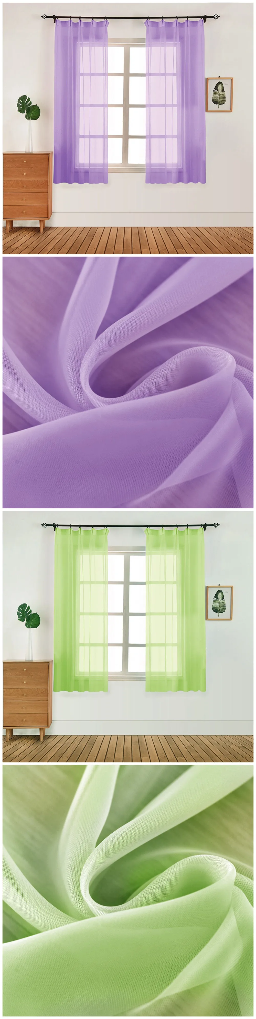 Voile NAPEARL Voile Solid Short Tulle Curtains Transparent Rainbow Drops For Kitchen Fabric Bedroom Elegant Panel All Match Curtains (2)