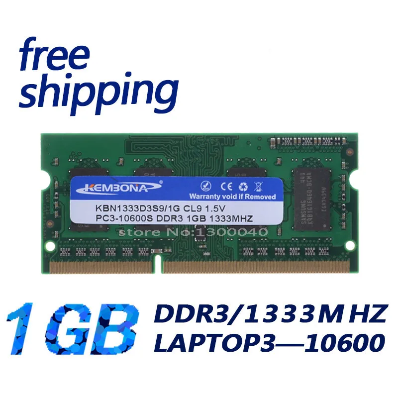 Vente KEMBONA VENTE CHAUDE Meilleur prix DDR3 1 GB 1333 (pour tous les carte mère) PC3 10600 1 GB mémoire D ordinateur Portable garantie À Vie Livraison Gratuite