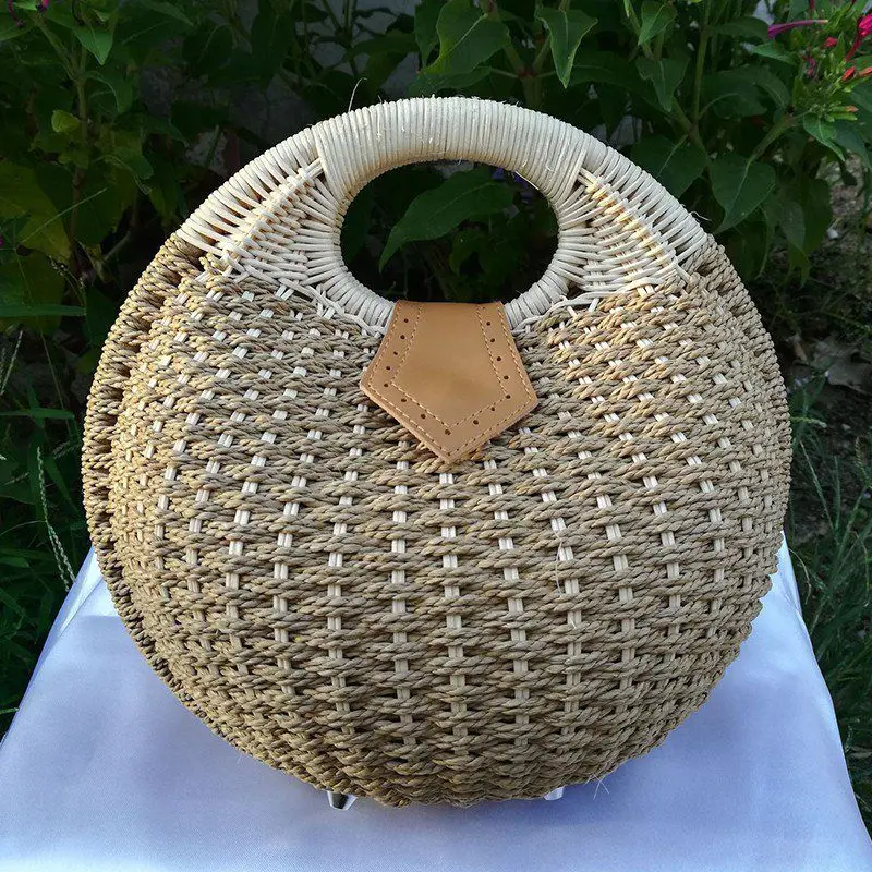 

2019 Summer Handbags Fashion Straw Woven Hasp Handle Bags Beach Style Creative Boho Style Totes Quality Design
