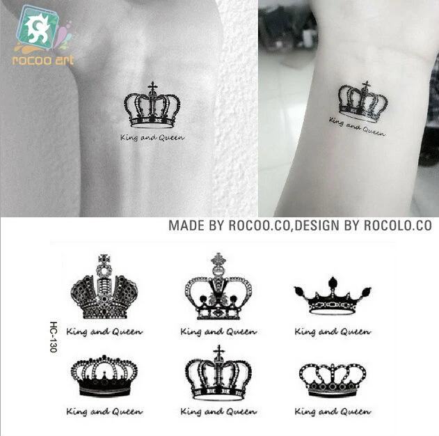 100sheet/lot Black Crown Tiara King&queen Fashion Waterproof Temporary Body  Tattoos Sticker Party Supplies Decorative Favors - Party Favors - AliExpress