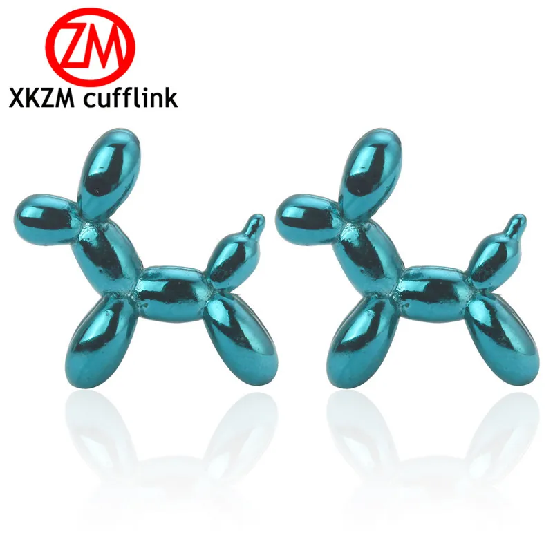 

Free Shipping Blue Balloon Dog Cufflinks for Mens French Shirt Cuff Buttons Wedding High Quality Round Cufflinks