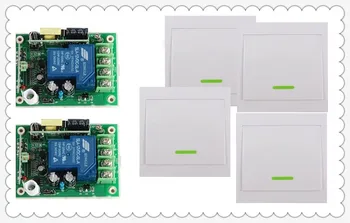 

AC85V- 250V 3000W RF Wireless Remote Control Switch System For Smart Home Light With 2*receiver 4PCS Wall Transmitter
