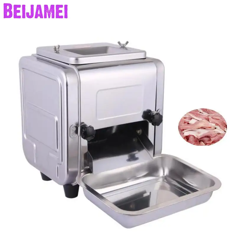 

BEIJAMEI Commercial Meat Cutter 550W Desktop meat slicer stainless steel meat cutting slicing 3/2.5/5/7mm thickness