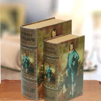 

Shipping decorative ornaments European style of the ancient book simulation book box wooden crafts Fake Book F6518