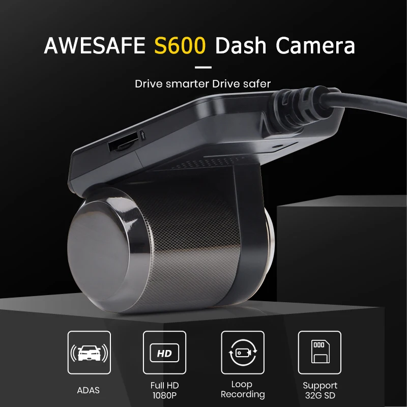 AWESAFE S600 ADAS Мини Автомобильный видеорегистратор камера Full HD LDWS Авто Цифровой для
