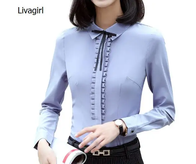 

Fashion clothes women long sleeve shirt 2018 New autumn bow slim chiffon blouse office ladies business plus size formal tops
