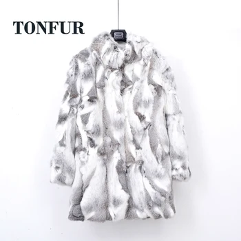 2022 Thick Warm Classical Customize  Women's Real Whole Skin Real Genuine Rabbit Fur Coat Female Mandarin Collar Jacket TSR257