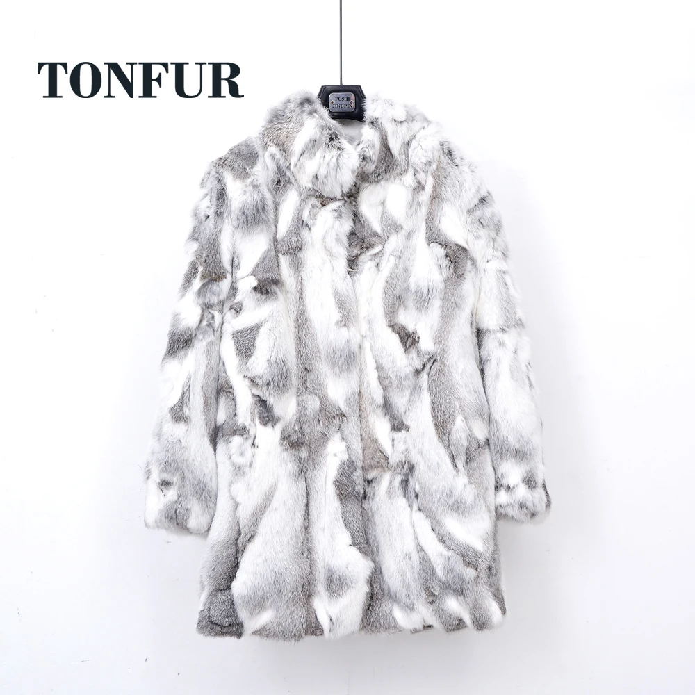 

Thick Warm Classical Customize Made Plus Size Real Whole Skin Real Genuine Rabbit Fur Coat Female Mandarin Collar Jacket TSR257