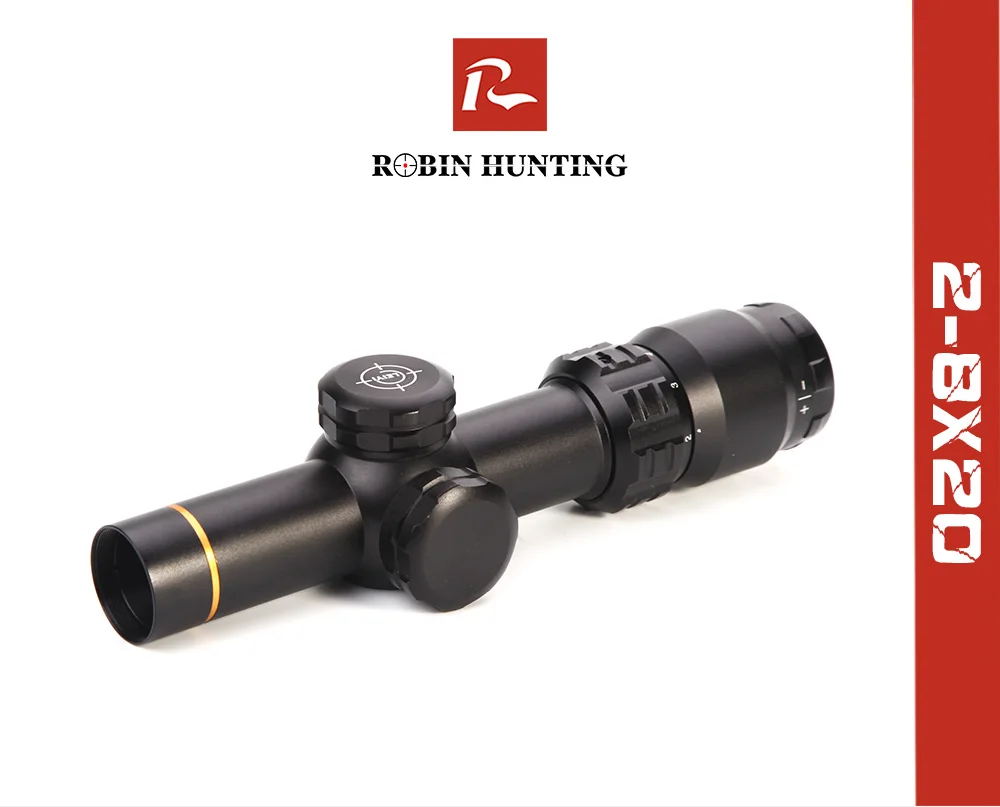 2-8X20 Tactical Riflescopes Outdoor Hunting Shooting Scope With 11 20mm Rail Mount 1/4MOA Click Value Optical Sight Rifle Scope