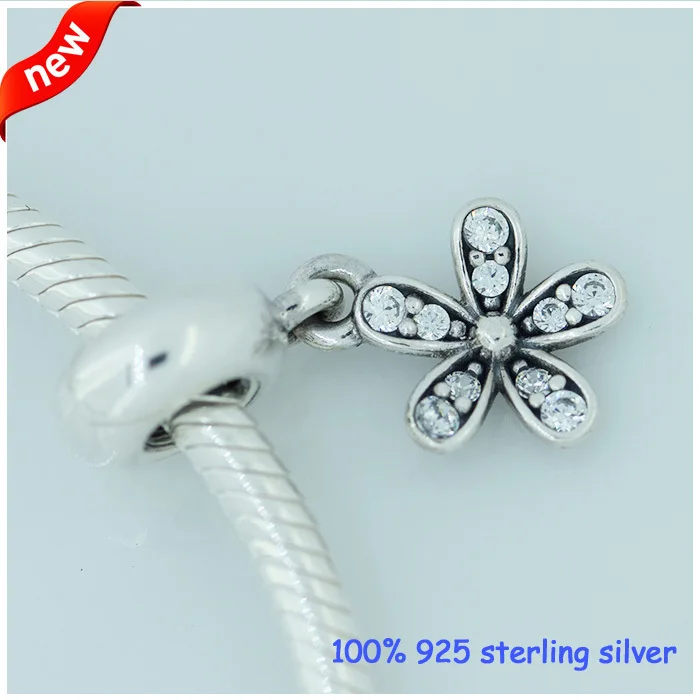 

Fits All Bracelets Daisy Silver Charms With Cubic Zirconia New 100% 925 Sterling Silver Beads DIY Women Jewelry Wholesale 09160