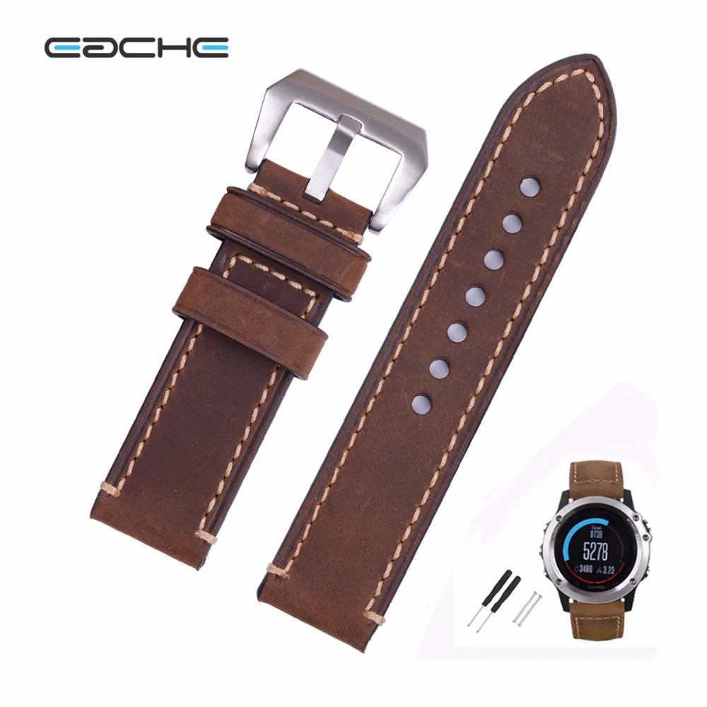 Ремешок сменный из натуральной кожи для наручных часов Garmin Fenix 3 26 мм|watch hook|watch band
