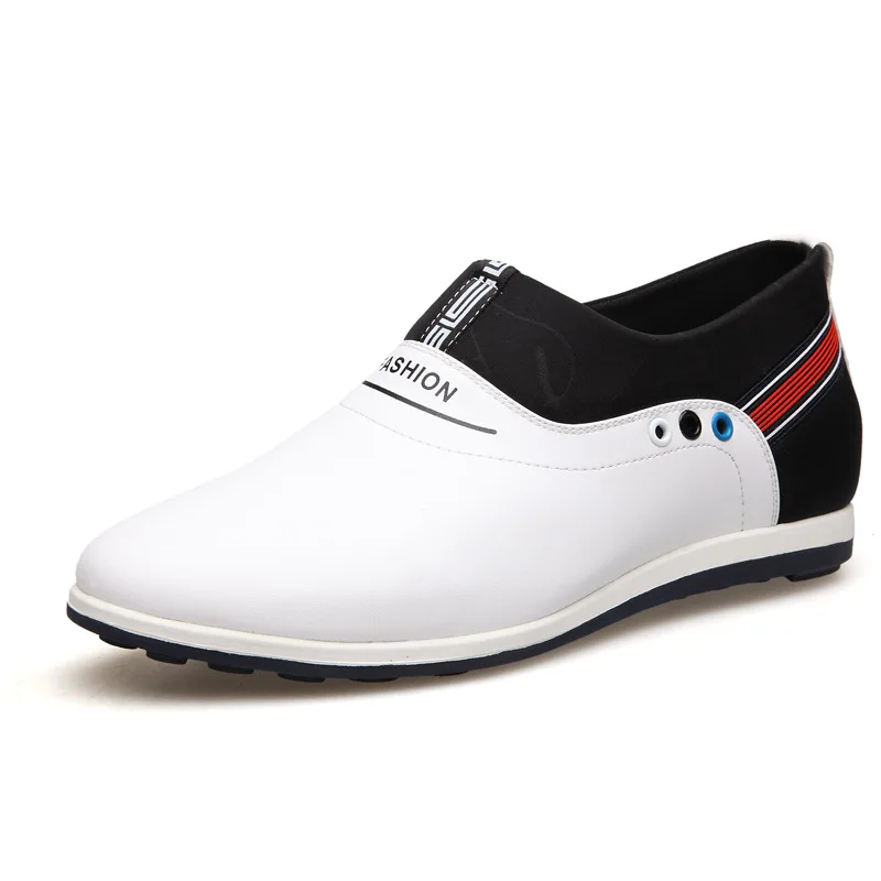 Sexo Moda Sapatos Genuínos Mocassins Brancos Sh41 De preto Sobre Brown Zapatos Masculino Aumento Hombre Casuais Esportes Couro Deslizar Do branco Homens Para ZrpfFqxwZ