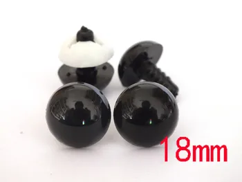 

50pcs/lot 18mm black color safety eyes with white washer