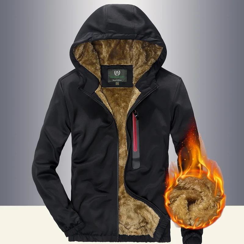 

CLOTHES 2018 Winter warm Casual Mens Hoodies Sweatshirts Fleece Hooded Cotton Cardigan Asia Size Hoodies Long Sleeve Clothes
