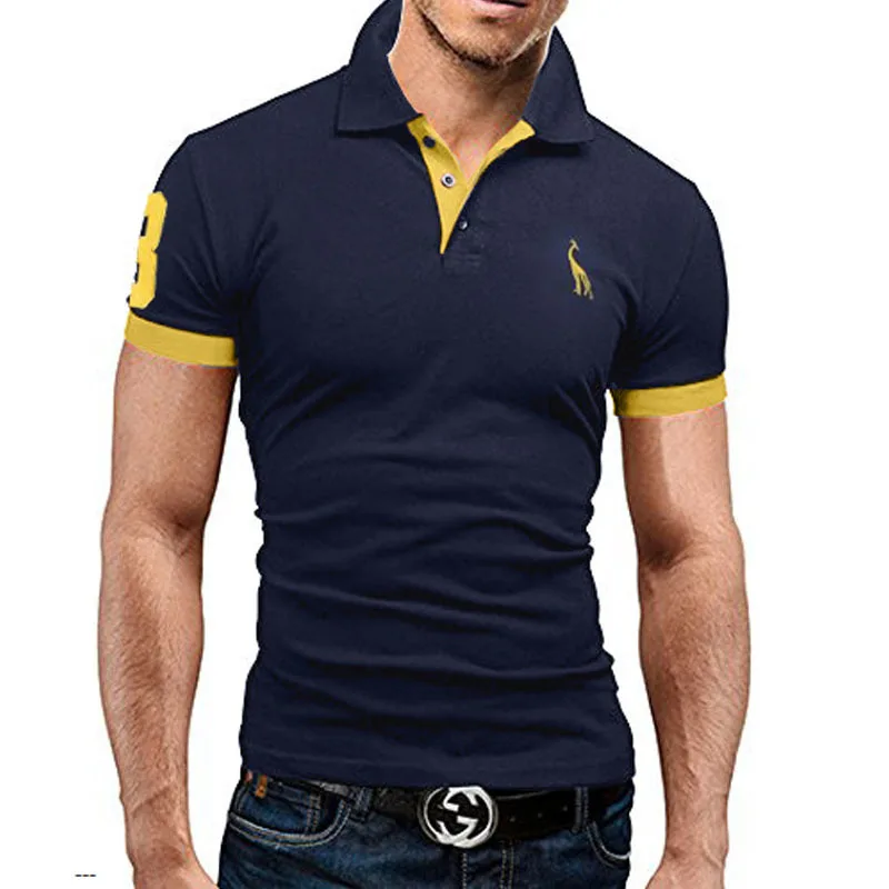 Mens Polo Shirt Brands 2018 Male Short Sleeve Fashion Casual Slim Deer