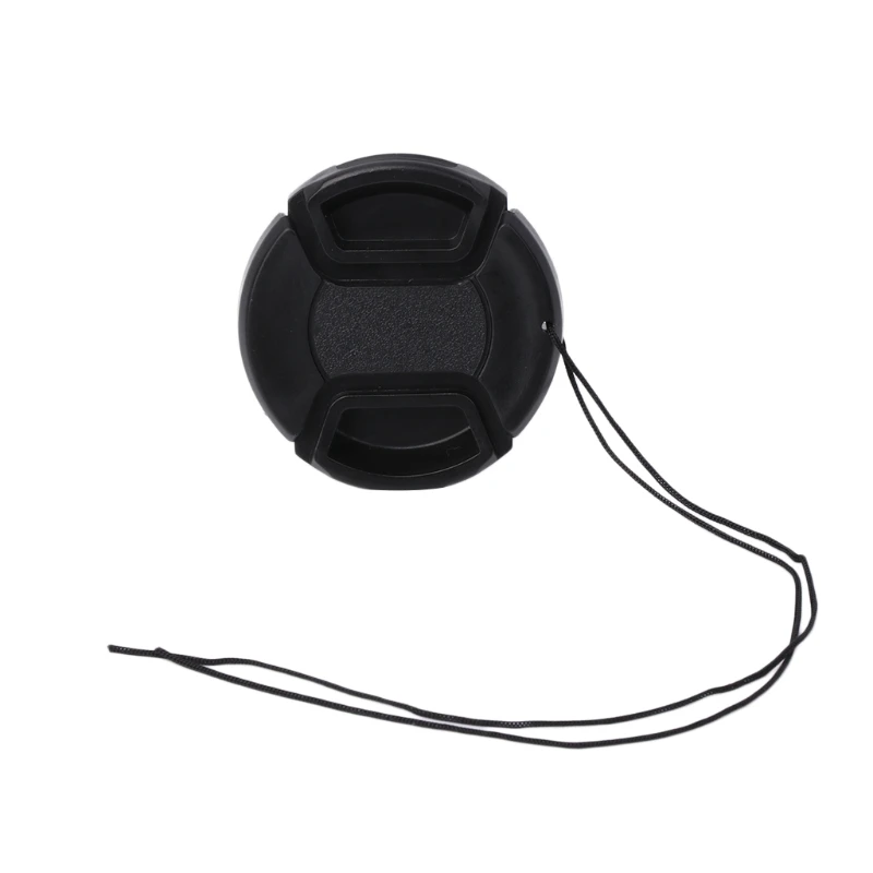 

SIV New Black 52mm Center Pinch Snap-On Lens Cap + Anti-lost Rope Kit For DSLR Camera 2018 High Quality Accessories With Rope